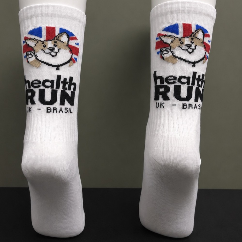 Meia personalizada Health Run UK-Brasil